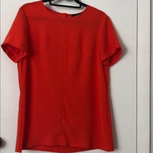 J Crew Orange Crepe Top New with Tags 10 Tall